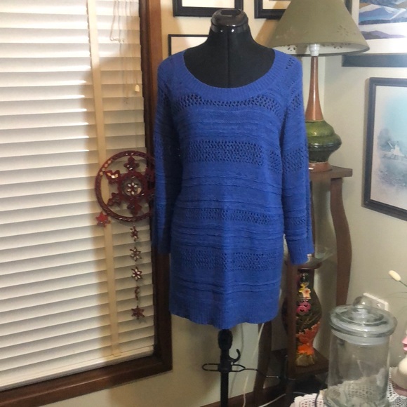 beme Sweaters - BeMe royal blue long knitted sweater